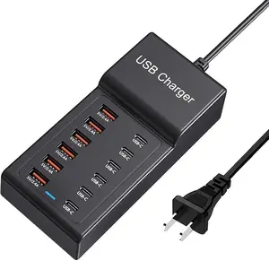 Multi USB Charger USB C Charging Station Block 50W 12 Ports Multiple USB C Hub USB Charging Strip for iPhone 13/14/15/16/Smartphone/Tablet