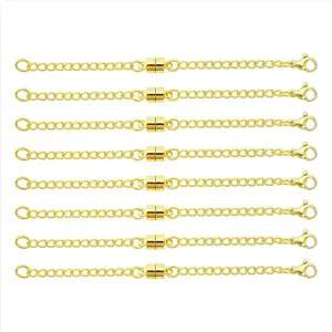 Magnetic Necklace Extender Adjustable Chain Extenders for Necklaces,Magnetic Necklace Clasps and Closures Gold