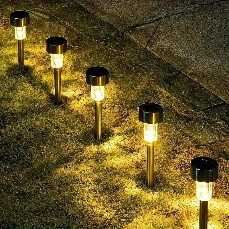 10PCS Outdoor Solar Lawn Warm Lights - Home Festive Decorative Lights for Pathways, Gardens, Holiday Parties