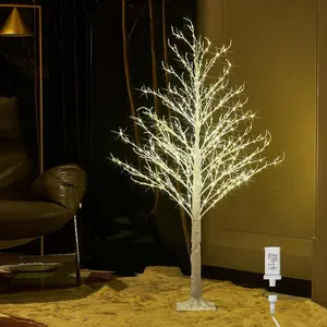 LITBLOOM Lighted White Tree Plug in 430 LED Fairy Lights 4FT, Twig Tree with Lights for Indoor Outdoor Home Room Christmas Decoration