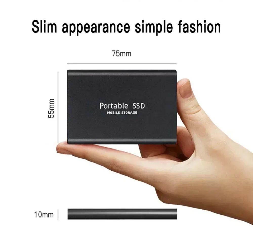 New External SSD 1TB/2TB/4TB Durable Portable Hard Disk High-rate Original Solid-state Drive for PC/Laptop/Phone/Mac