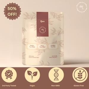 QEA World's 1st Cistanche Root Infused Coffee - Premium Coffee, 30 Servings for Longevity & Health Energy Recovery