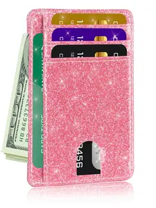 2025 Summer Glitter Rfid Blocking Theft Proof, Purses for Women, Women's Plain Front Pocket Wallet, Casual Credit Cards Holder, Slim Minimalist Wallet, Card Organizer Protector, Credit Card Protector, Gift for Teen Girl, Rfid Card Slots