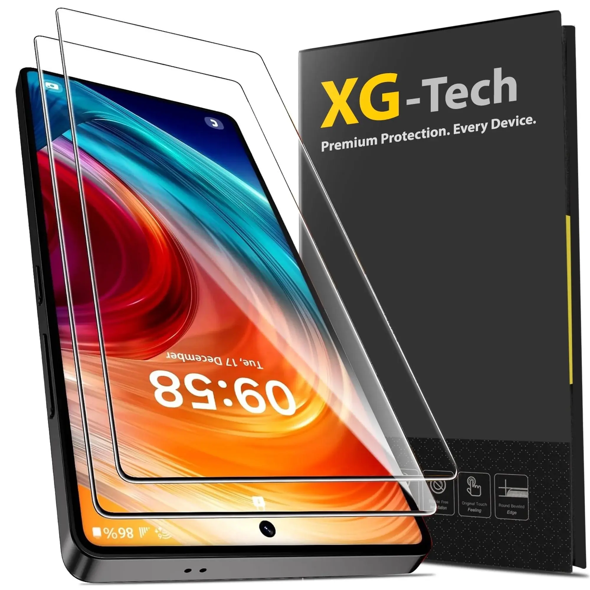 XG-Tech 9H Hardness Tempered Glass Screen Guard for Samsung Galaxy Series S26/S25/S24 Ultra Phones (2-Pack) - Edge-to-Edge Full Coverage, Fingerprint Compatible, Bubble-Free Installation, Phone Screen Protectors Accessory