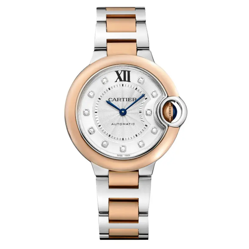 Cartier Ballon Bleu 36mm W3BB0007 Automatic Two-Tone Stainless Steel & 18K Rose Gold Factory Diamond Dial Watch WHT031892