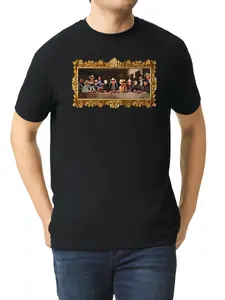 Ultima Cena Norteña Cotton T-Shirt with Graphic Print, Crewneck Style, Short Sleeve, Ideal for Men, Streetwear Fashion