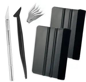 Car Vehicles Glass Protective Film Wrapping Installation Set,Vinyl Wrap Window Tint Film Tool Kit,Precut/Auto Window Tint Kit,Wallpaper Tools,4 Inch Squeegee with Extra 5PCS Blades,Vinyl Wrap Tool for Window Film, Wallpaper, DIY Craft, Graphic Decal