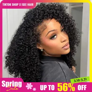 ISEE HAIR 250% Kinky Curly Wear Go Half Wig Invisible Hairline 150% & 180% Glueless Human Hair Wigs No Lace Seamless Flip Over Wig Updo Down Style Hairpiece#SpringStatements