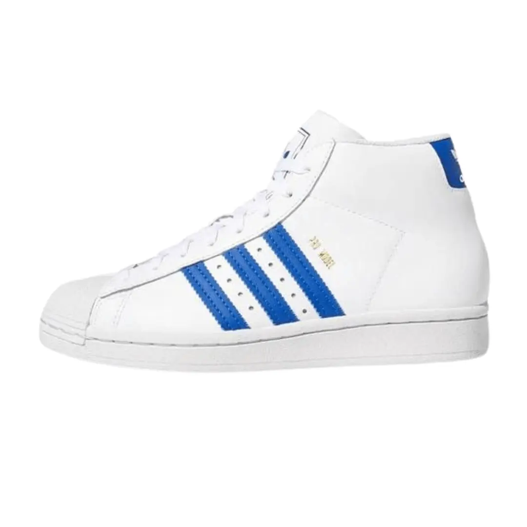 Adidas Boy's Casual Sneakers, Pro Model J Mid-Cut Silhouette with Classic Faux Leather and a Velcro Strap, Casual Trainers, Synthetic, Everyday Wear, Vintage, Nostalgic Look, Young Fashionistas, Classic Casual Trainers