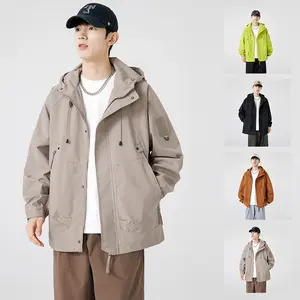 Men's Spring New American Trendy Brand Loose Work Jacket Outdoor Stormtrooper Men's Couple Jacket Windproof Japanese Jacket Functional Jacket Men's Spring and Autumn Trendy Brand Hooded Couple Windproof Jacket Waterproof