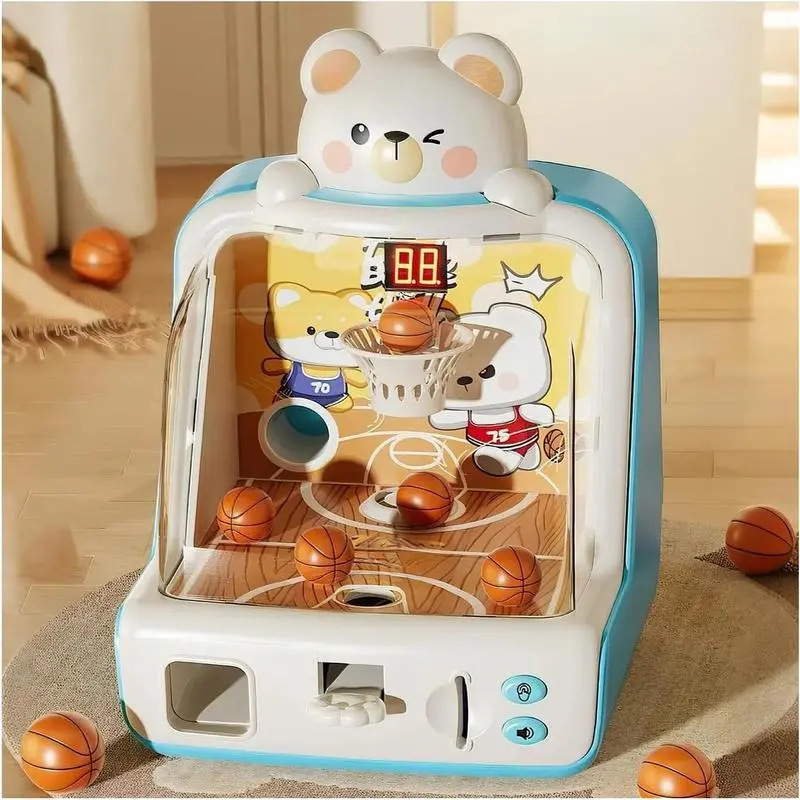 Aopuro_us Desktop Mini Basketball Hoop - ABS Plastic Toy with Cool Electronic Scoreboard, Smooth Edges for Kid Safety, Epic 'Parent vs. Pro' Games, Realistic Court, Stress Relief Gift for 4-6 Years Old Kids for Family Gatherings