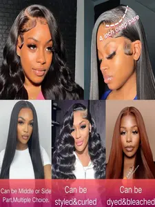 1PC WN-ST-LCF Natural Black Silky Straight 4x4 HD Lace Closure Human Hair