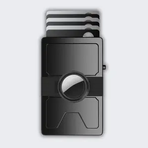 Aluminum Minimalist Trackable Pop-Up Eject Wallet - Modular Design, Holds 1-15 Cards & Cash Bills + Anti-RFID Casing