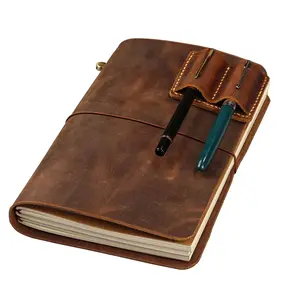 A5 Travelers Notebook Cover with Inner Pockets and Card Slots and Pen Holder (Inches, A58.3 x 5.8)