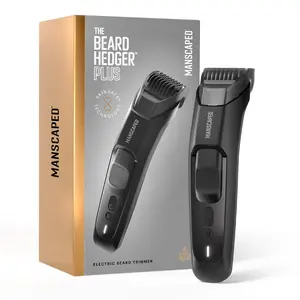 MANSCAPED The Beard Hedger PLUS, Men's Adjustable Beard & Mustache Trimmer with 14 Length Settings (1–20mm), Stainless Steel Blade, Waterproof Cordless Grooming, Travel Lock, USB-C Rechargeable