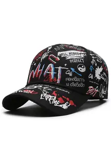 Unisex Graffiti Doodle Sport Cap Graphic Hat | Adjustable Baseball Hat for Men Women Streetwear Digital Printed Hat