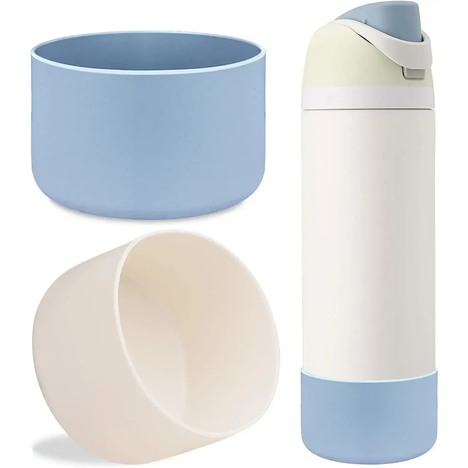 2Pcs Silicone Boot Sleeve for Owala Water Bottle FreeSip Twist and Flip Protective Silicone Bottom Base Bumper for Owala Flask Water Bottle BPA Free, Anti-Slip