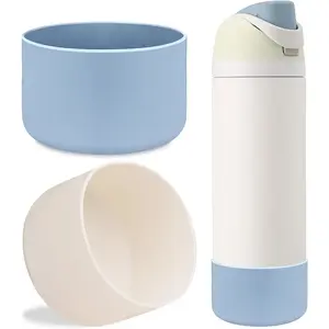 2Pcs Silicone Boot Sleeve for Owala Water Bottle FreeSip Twist and Flip Protective Silicone Bottom Base Bumper for Owala Flask Water Bottle BPA Free, Anti-Slip