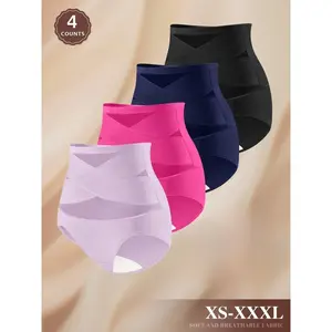 Women's High-Waisted Fitted Mesh Panties Set (4-Pack), Soft Breathable Non-Irritating Design, Comfortable All Season Underwear, Sizes S-Xxl