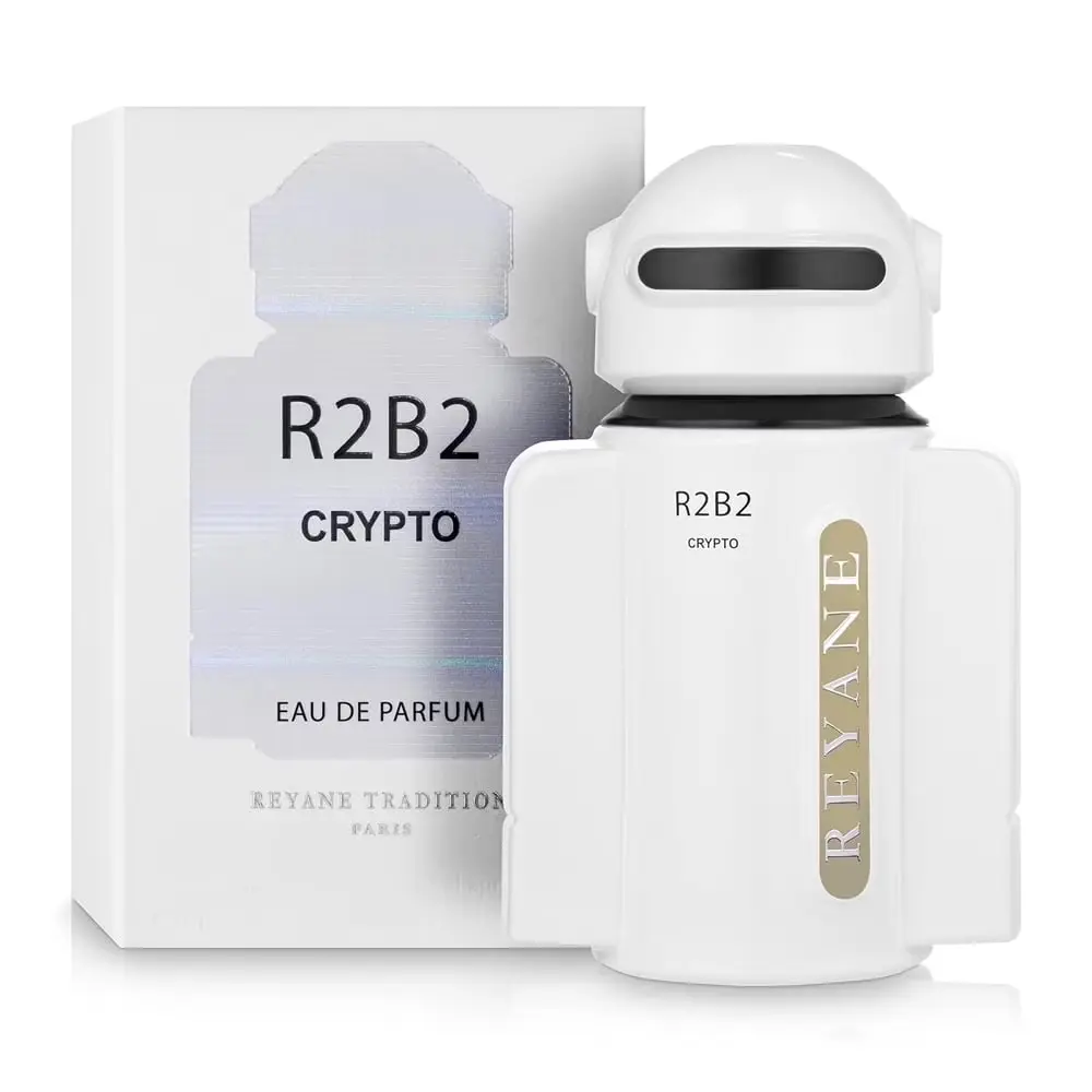 Reyane Tradition R2B2 Crypto Men's Eau de Parfum, Long-Lasting Aromatic Fragrance with Citrus Spice and Woody Sweet Notes, Day & Evening Wear, 3.4 oz, Bold Confident Scent, Amber Musk, Amber Woods, Spray Unisex Fragrance, Day Evenings, Citrus Spicy, Fruit