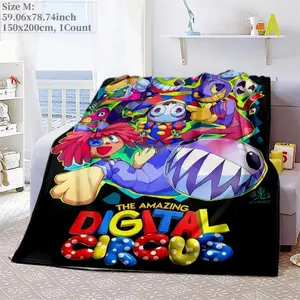 Lousidream The Amazing Digital Circus Print Soft Fleece Blanket for Cartoon Fans Family Blanket Cartoon Blanket Throw Blanket