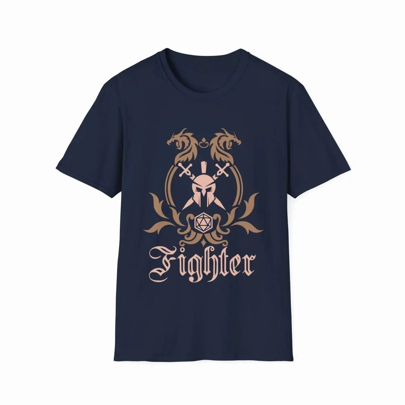 Retro Tabletop RPG D&D D&D Fighter Class Emblem T-Shirt Adventure Tee D20