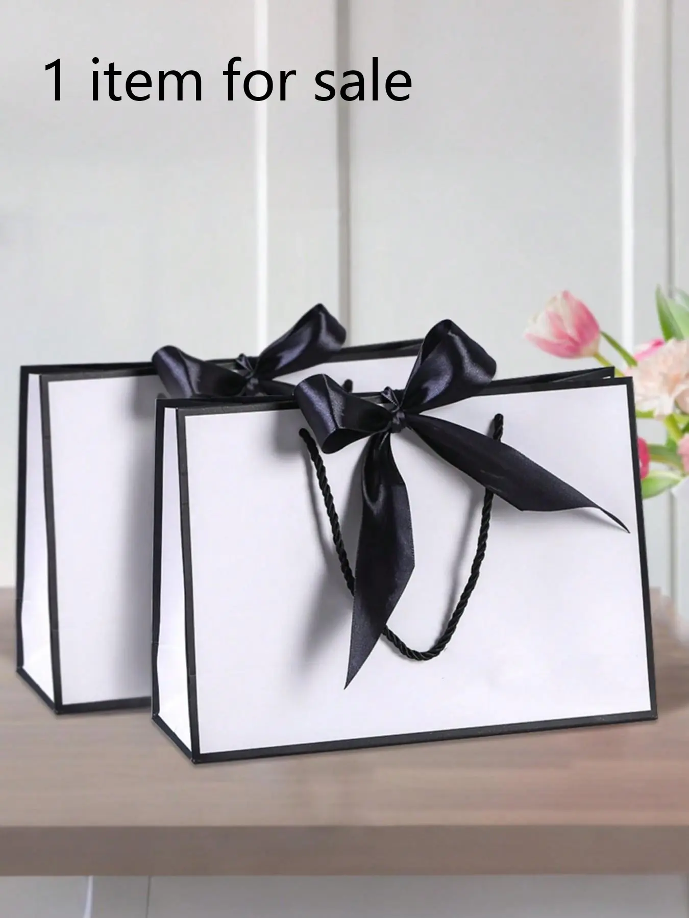 paper gift bag, the perfect gift bag for your girlfriend, boyfriend, husband, wife, or partner - ideal for black and white birthday decorations, birthday gifts, and celebration accessories.