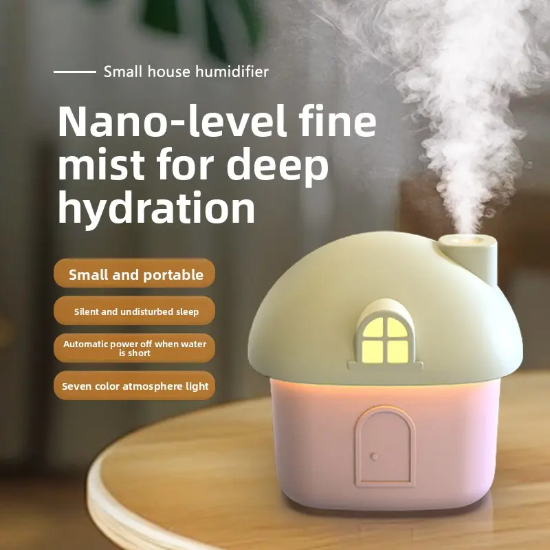 New Summer Must-Have for the Home: Mini House Humidifier—Compact, Portable USB Air Humidifier with Romantic Multi-Color Lights—Perfect Gift