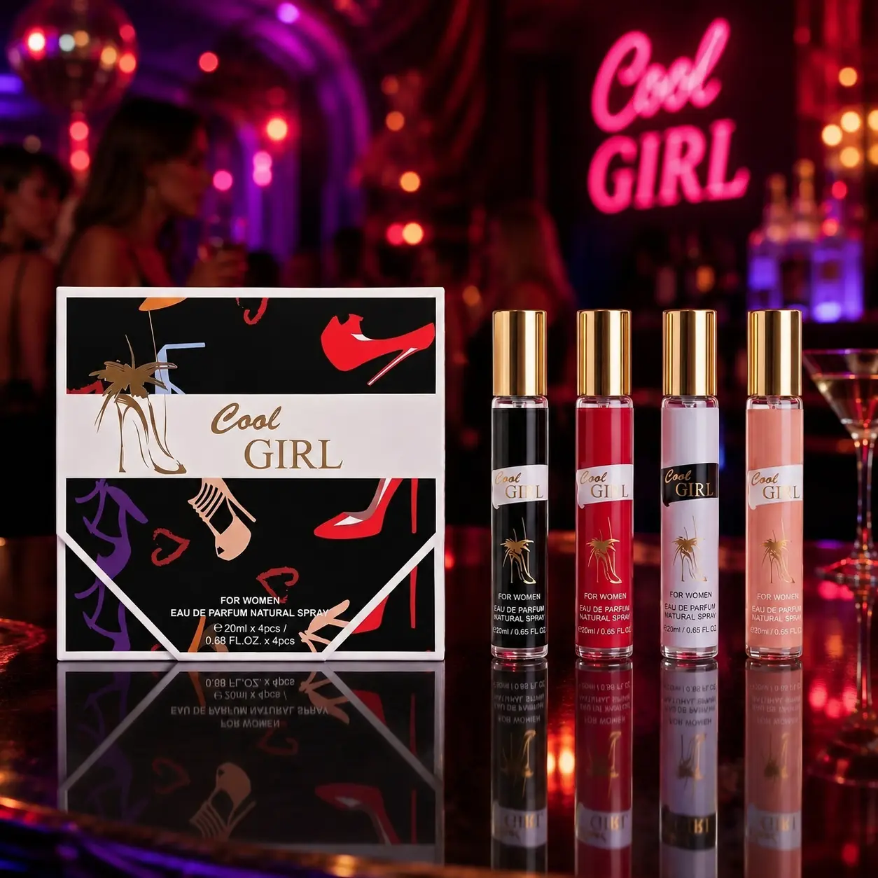 Women's Mystical Luxury 4-Piece Multi-Pack Perfume Set, Premium Long-Lasting Eau De Parfum Collection (4 x 0.68 Fl Oz), Gift Box Set Women's Fragrance for Birthday, Date Night