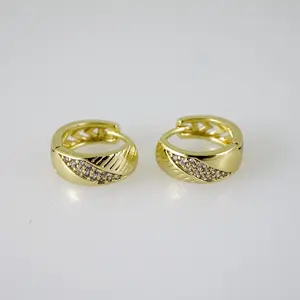 Earrings – Aretes – Zircon Stone – 14K Real Color