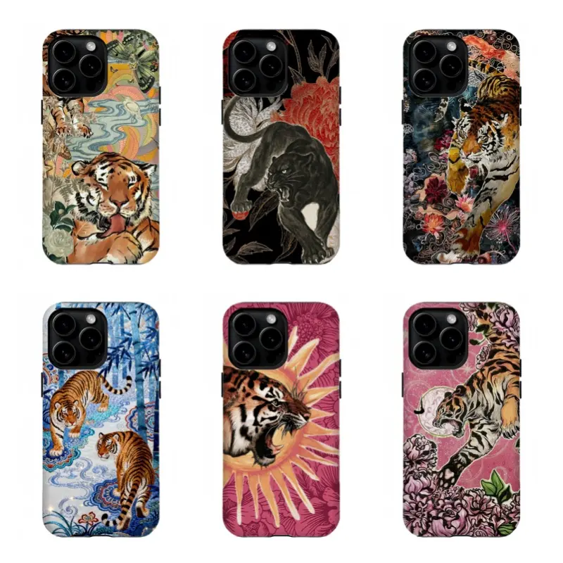 Wild Tiger & Panther Phone Case,Tough phone case,for iPhone 17 Pro Max 17 Air 17Pro 16 15 14 13 12 11 Pro Max,for Samsung S25 S24 S23 S22 Ultra,Gifts For Fans Men Women, Phone Accessories