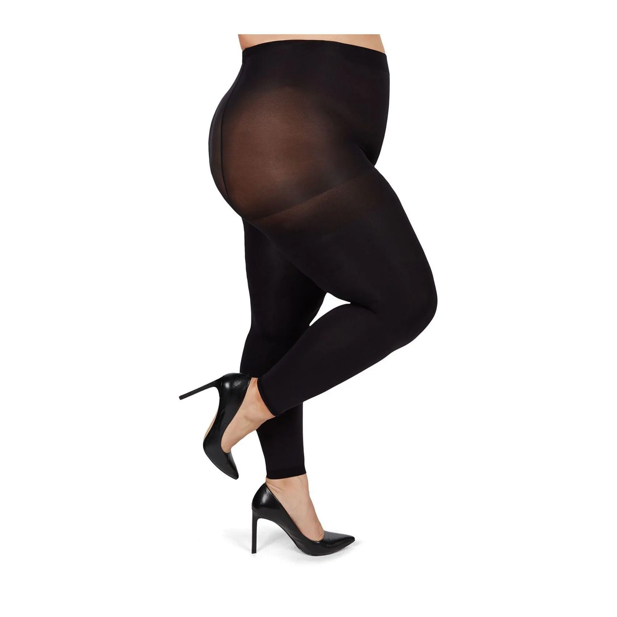 MeMoi Plus Curvy Control Top Super Matte Footless Tights