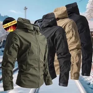 Autumn Winter Men's Outdoor Fleece Lightweight Windproof Hooded Jacket Suitable for Cold Weather Christmas Gift