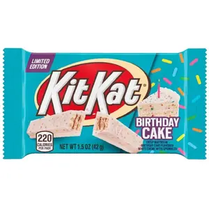 Birthday Cake Kit Kat Bar White Chocolate Limited Edition 1.5 Oz Bar Snack Dessert Candy