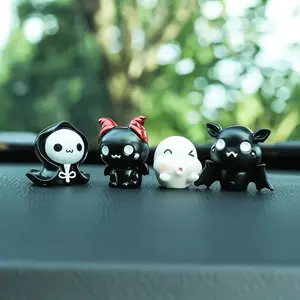 4-pack car decoration ornaments, Halloween decoration small objects, creative small ornaments, micro landscape creation, Car Interior Decoration, Car Accessory