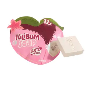 KSerene KiLiBUM Gluta Glycolic Soap 70g x 3 Bars – Gentle Exfoliating Bar with Glycolic, Kojic & Lactic Acid, Caviar Lime Extract, Glutathione – Smooth, Even, and Fresh-Looking Skin – Daily Use Face & Body Soap