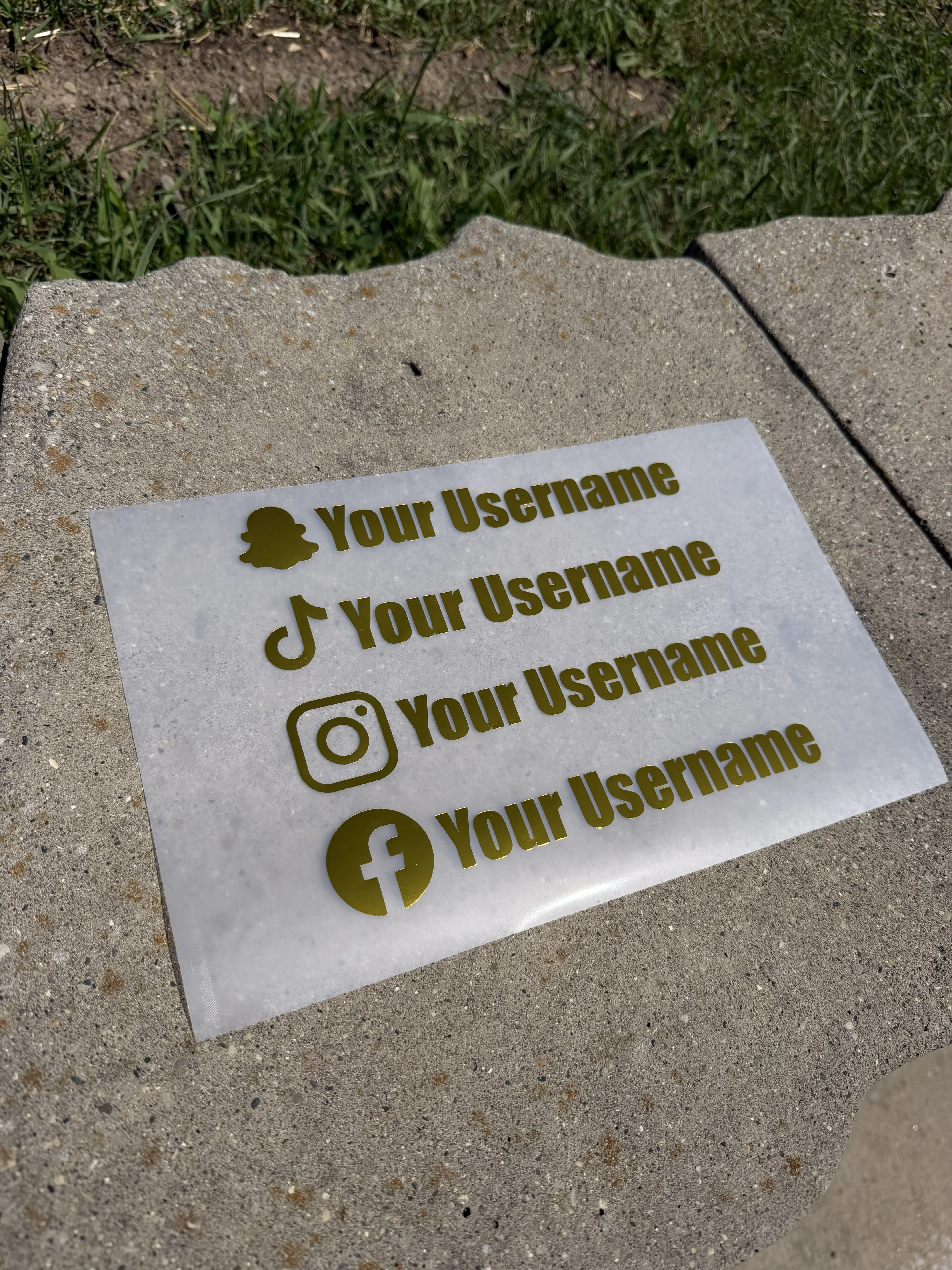 Username Decals - 8 Inches Wide - Add Name To Order Notes