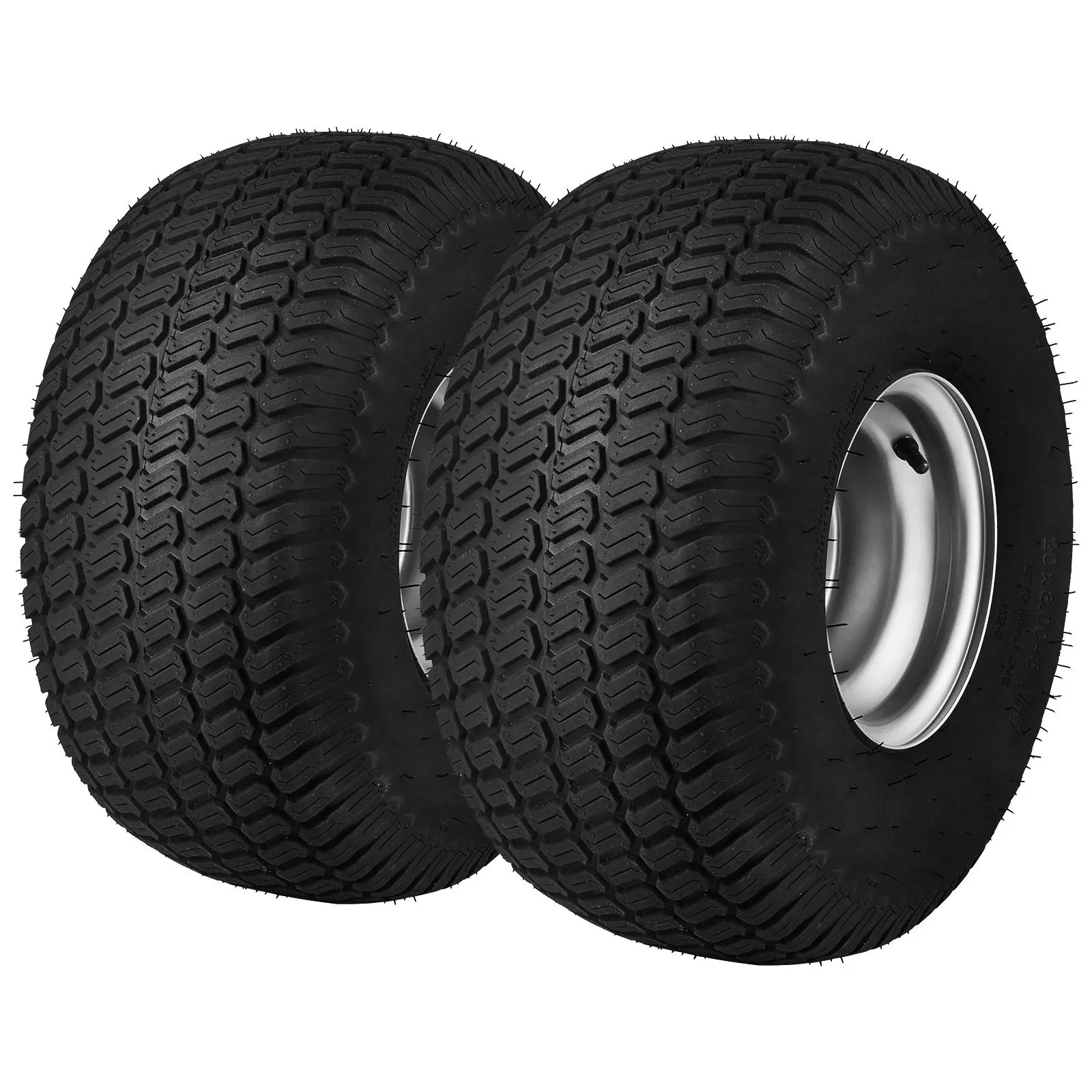 【Summerfinds】VEVOR Lawn Mower Tires with Rim,20x8-8" Tubeless Tractor Tires2-Pack Tire and Wheel AssemblyS-Turf Pneumatic Tires with 3.5" Offset Hub and 3/4" Bushing Sizefor Riding Mowers Lawn Tractors