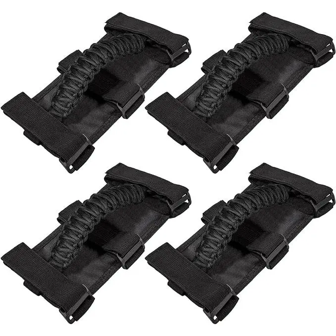 4 x Roll Bar Grab Handles Grip Handle for Jeep Wrangler JK JKU JL JLU TJ YJ Sports Sahara Freedom