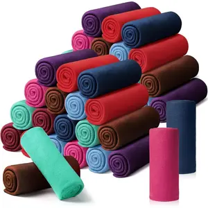 40 Packs Fleece Blanket Bulk 60 x 50 Inch Soft Lightweight Fleece Cozy Blanket Warm Throw Plush Pet Throw for Bed Couch Sofa Home Office Wedding Gifts Travel Camping (Elegant Color)