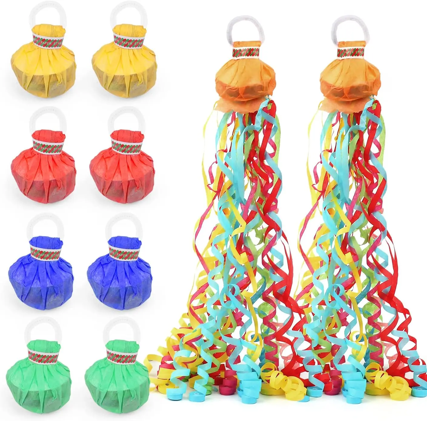 10PCS Streamers Popper Hand Throw Streamers No Mess Confetti Magic Paper Cracker for Celebration Birthday Propose Engagement Wedding Graduation Party Favors