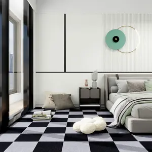 10pcs Creative Puzzle Carpet 30cmx30cm, Self-Adhesive Non-Slip Mat, Full Coverage for Bedroom Living Room, Shock Absorption Soundproof Pet Pad