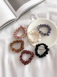 6-Pack Soft Satin Hair Ties Scrunchies for Women & Girls, Smooth Texture, Perfect for Ponytails, Braids, Daily Styling, All Day Wear, Versatile Hair Accessories