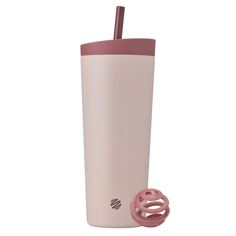 BlenderBottle 24oz Double-Wall Insulated Stainless Steel Strada Straw Tumbler - Insulated Strada Shaker Cup, Water Bottle with Measurement Markings for Workouts