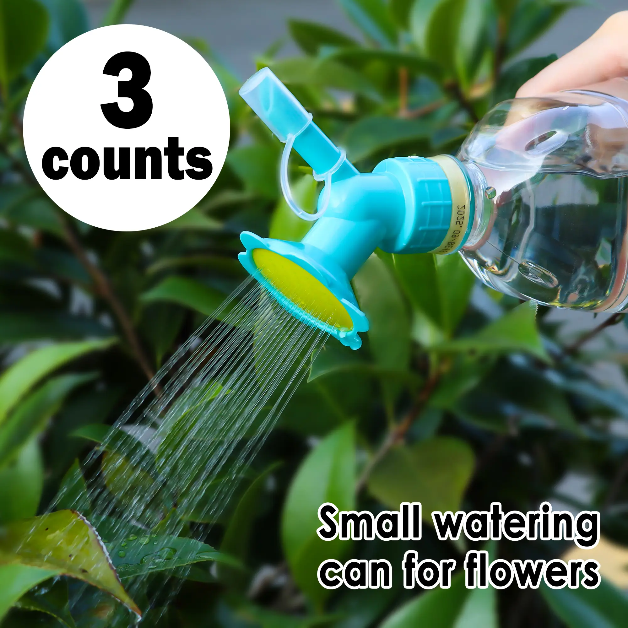 3 Counts Plastic Bottle Watering Sprinkler Cap, Dual Head Bottle Watering Spout, Bottle Watering Spout Bonsai Watering Can for Indoor Seedlings Plant, Multicolor,Small Watering Tool for Garden, Random Color