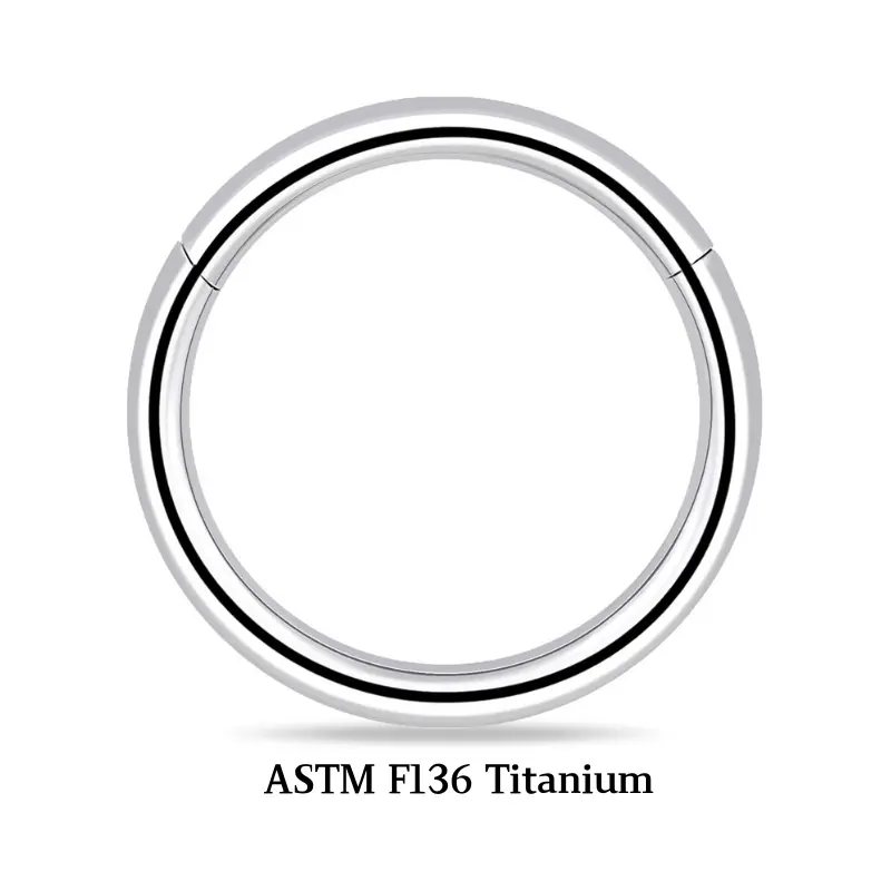 BODY FREEDOM CZ Titanium Clicker Nose Ring Hoop ASTM F136 Hinged Septum Ring for Women Cartilage Tragus Helix Piercing Jewelry with Clear Cubic Zirconia
