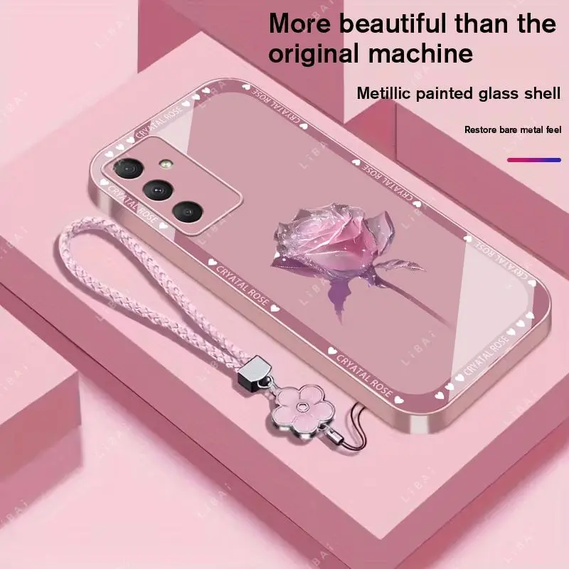 Suitable for [Galaxy A54] Brand new premium phone case,  Free four-leaf clover lanyard，drop-proof and fingerprint-resistant，simple and elegant design，multiple colors available YM99
