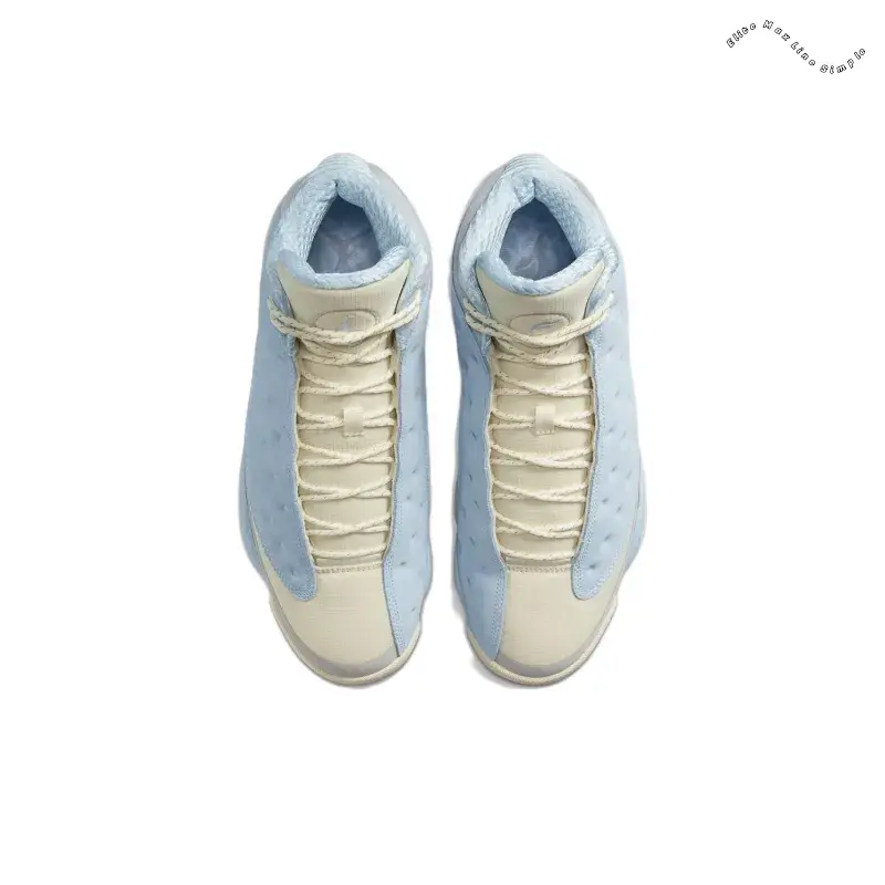 Light Blue and Cream High-Top Retro Sneakers with Suede Upper for Classic Court Style