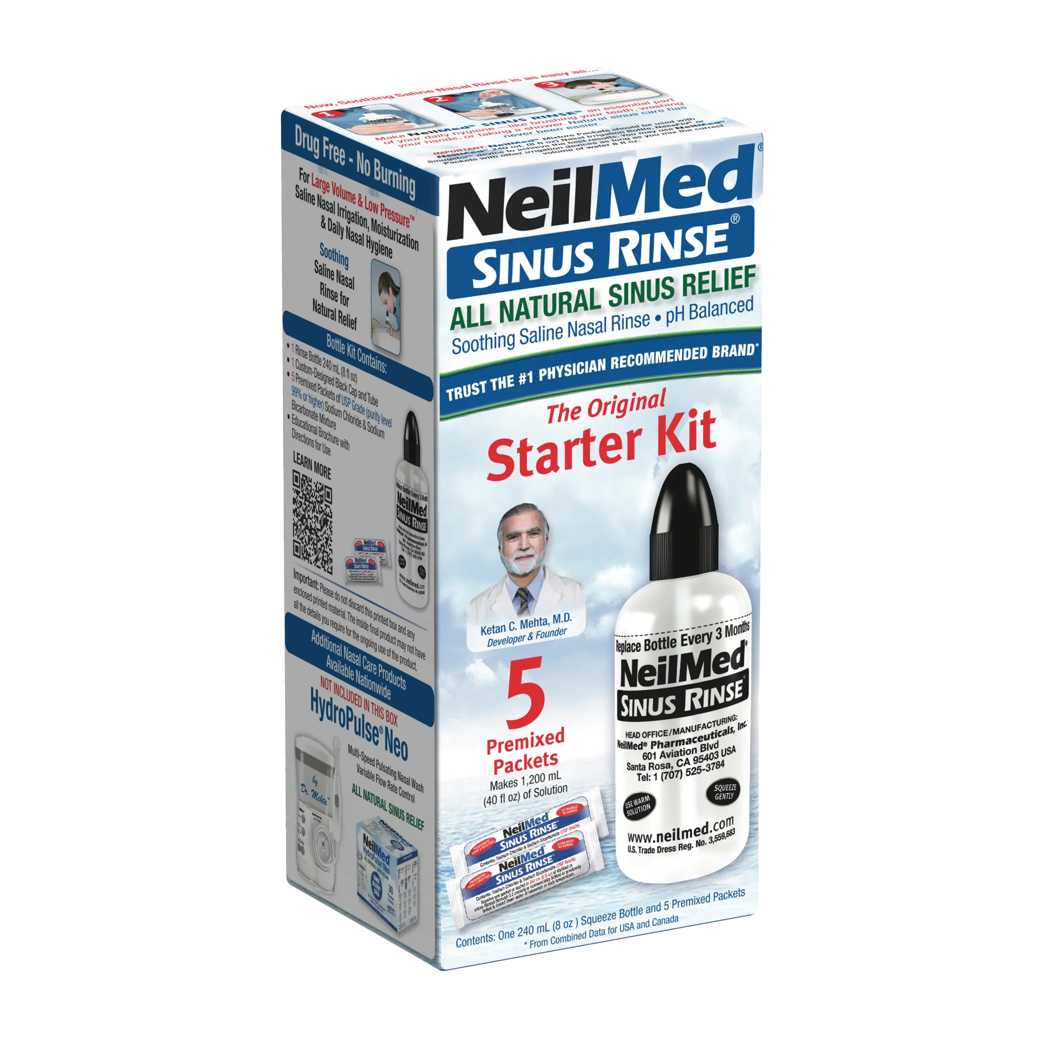 NeilMed Sinus Rinse Starter Kit with 5 Packets NeilMed Sinus Rinse Starter Kit with 5 Packets