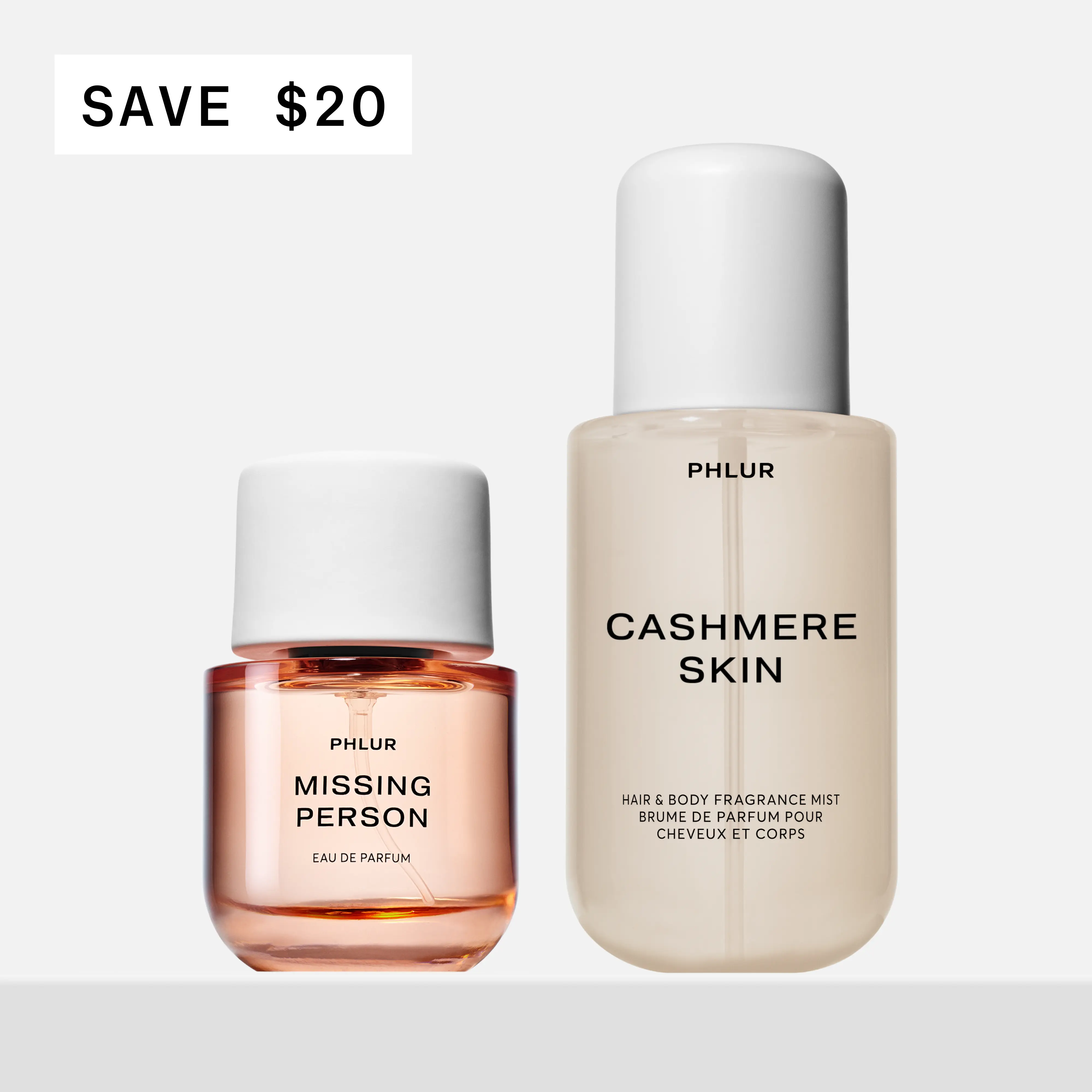 PHLUR Second Skin Duo - Missing Person Eau de Parfum + Cashmere Skin Body Mist Set